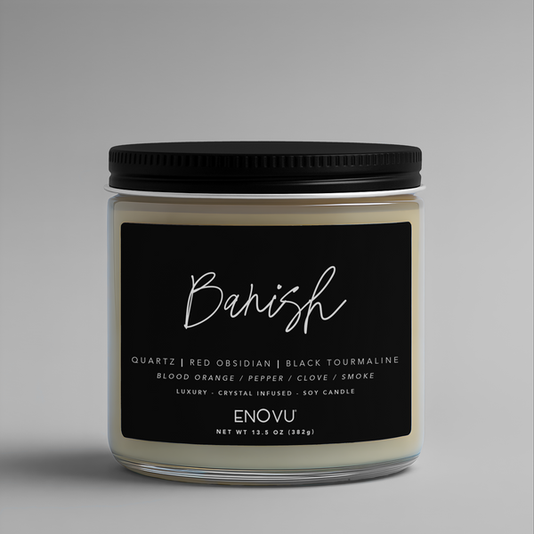 CRYSTAL DOUBLE WICK SOY CANDLE - BANISH