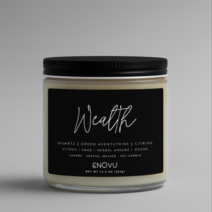 CRYSTAL DOUBLE WICK SOY CANDLE - WEALTH