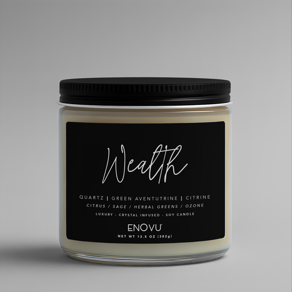 CRYSTAL DOUBLE WICK SOY CANDLE - WEALTH