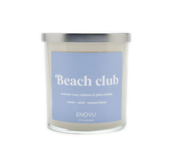 Beach Club Candle Summer Tans Cabanas and Pina Coladas Ozone Sand Suntan Lotion